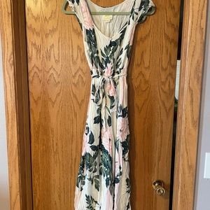 Anthropologie Floral Romper- wide leg